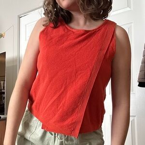Orange A symmetrical Tank Top
